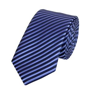 Schlips Krawatte Krawatten Binder 6cm hellblau dunkelblau gestreift Fabio Farini