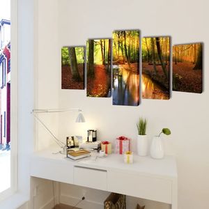 vidaXL Bilder Dekoration Set Wald 100 x 50 cm