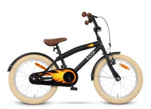 SJOEF Cruise Kinderfahrrad 18 Zoll | Kinder Fahrrad für Jungen / Jugend | Ab 2-8 Jahren | 12 - 20 Zoll (Matt Schwarz)