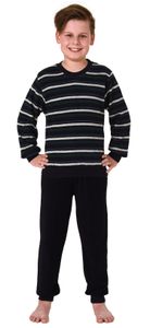 Toller Jungen Frottee Pyjama langarm Schlafanzug mit Bündchen - 212 501 13 804, Farbe:navy, Größe:122-128