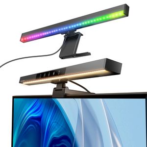 Lampa na monitor Lampa na obrazovku RGB LED herní monitor Světelná lišta nastavitelná USB lampa s 5 režimy osvětlení / stmívatelná / dotykové ovládání / nastavitelná teplota barev (3000-6000 K)