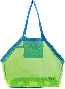 Strandtasche, Strandspielzeug, Sandspielzeugtasche, Netztasche, große Strandtasche, grün, Aufbewahrungstasche für Strandspielzeug, faltbar (grün)