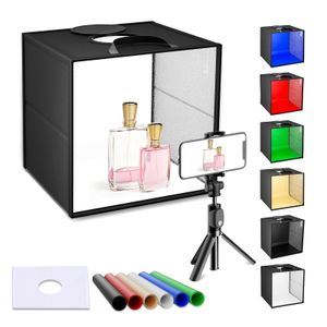 Foto-Lichtbox 40 x 40 cm, tragbares Fotostudio-Set, zweifarbig dimmbar, 126 LEDs, professionelle Foto-Lichtbox