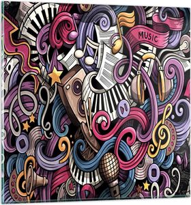 Bilder auf glas - Graffiti modern - 30x30cm - Glasbilder - Wandbilder - Kunstdruck - zum Aufhängen bereit - Wanddekoration aus Glas - Glas Bilder - Wandbild auf Glas - Einteilig - GAC30x30-4015