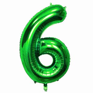 Oblique Unique 1x Folien Luftballon mit Zahl 6 Kinder Geburtstag Jubiläum Silvester Party Deko Ballon grün