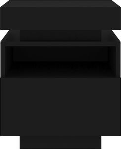 vidaXL Nachttisch mit LED-Leuchten Schwarz 40x39x48,5 cm