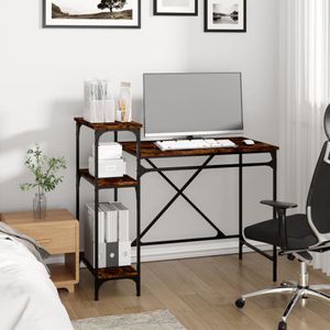 Schreibtisch mit Regal Räuchereiche 105x50x90 cm Holzwerkstoff "hommie" 826716