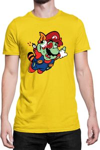 Mario Zombie Fly Herren T-shirt Super Mario Bros Luigi Bowser, XL / Gelb