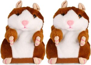 HiScooter  2 Stücke Sprechender Hamster Nettes Plüschtier Elektronische Aufzeichnung Gefüllte für Kinder Geschenk 16cm