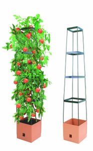 BioGreen Tomaten Pflanzturm mit Rankhilfe in Terrakotta-Stil "Maxitom" 150 cm