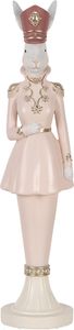 Clayre & Eef Dekorationsfigur Kaninchen 44 cm Weiß Rosa Kunststoff