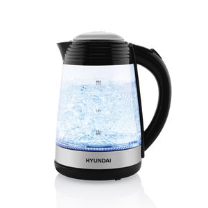 HYUNDAI Glas-Wasserkocher VK 180 mit LED Beleuchtung und 1,7 Liter Volumen sowie 2200 Watt HYUVK180
