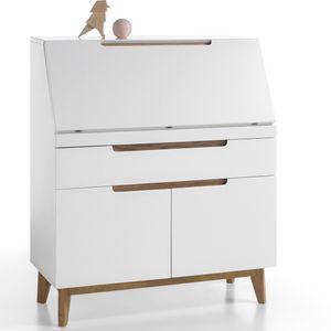 Sekretär Celio 10 weiß Eiche 97x113x40 cm Schreibtisch Arbeitszimmer