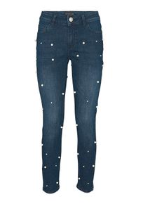 Patrizia Dini Damen Designer-Jeans mit Perlen, dunkelblau, Größe:40