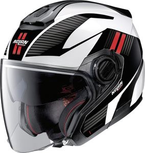 Nolan N40-5 06 Crosswalk N-Com Jethelm, schwarz/weiß/rot, XS (55)