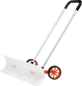 Schneeschieber mit Rädern 94cm Schneeschaufel ABS-Kunststoff Aluminiumlegierung Schneeschippe Seitenwinkel von 15° Schneeräumer Schneeräumgeräte Rückenschonender Schneeschieber