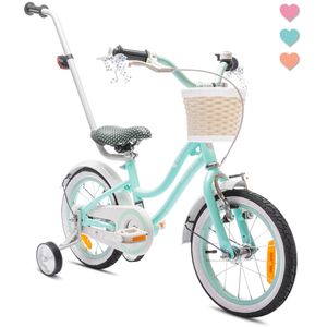 Detský bicykel 14 palcov 3-5 rokov Heart Bike mätový Sun Baby