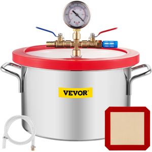 VEVOR 6,8L 1,5 Gallonen Edelstahl Vakuumkammer Mit Breit Epoxidharze Acryldeckel HVAC