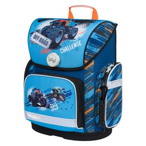 Baagl Schulranzen Jungen 1. Klasse - Ergonomische Schultasche für Kinder - Grundschule Ranzen - Schulrucksack mit Brustgurt (Truck)