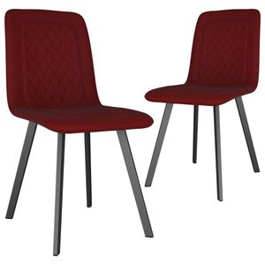 Furniture® 2-er Set Esszimmerstühle Stühle Küche, Skandinavischen Polsterstühle Essstühle Esstischstühle, Rot Samt