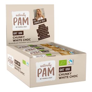 Naturally Pam Oat Bar | Veganer Hafer-Müsli-Riegel Snack | Chunky White Choc – 12 x 40 g