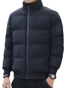 Herren Langarm Jacke Winter Warm Warmes Stehkragen Outwear verdicken Mit Taschen Pufferjacken,Farbe:Schwarz,Größe:2xl