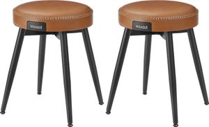 VASAGLE Esszimmerstuhl (2 St), Sitzhocker, EKHO Series, Kunstleder, 48,2 cm hoch, karamellbraun