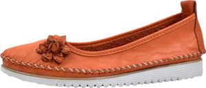 Andrea Conti Damen Ballerina leicht Leder Blüte florale Applikation 0023645, Größe:40 EU, Farbe:Orange