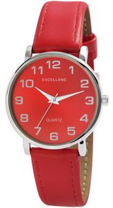 Excellanc Damen Armband Uhr Rot Analog Metall Quarz Klassisch Schlicht Analog Quarz
