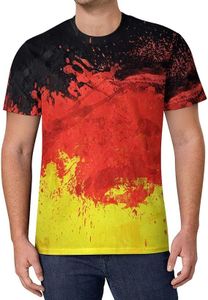 Flagge von Deutschland Mode Herren T-Shirts Rundhalsausschnitt Bluse Top Kurzarm T-Shirt Groß und groß