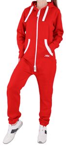 Finchgirl FG18R Damen Jumpsuit Jogger Jogging Anzug Trainingsanzug Overall Rot Gr. M