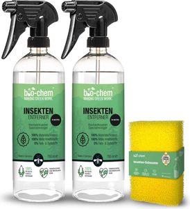bio-chem Insekten-Entferner 2x 750 ml I pH-neutral I Insektenreiniger und Vogelkot-Entferner für Auto, Motorrad oder Wohnmobil I Ideal als Vorreiniger zu Autoshampoo, Glasreiniger und Felgenreiniger