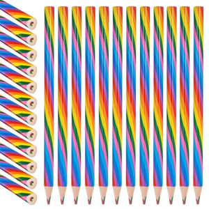 24 Stücke Regenbogenstifte Zeichnung Bleistift,Regenbogen Buntstift, 4 in 1 Regenbogen Stifte, für Kunst Zeichnung, Färbung und Skizzieren