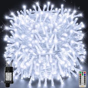 Diyarts LED-Lichterkette, 800-flammig, Festtage Lichterkette weiß IP44 Timer, Innen/Außen