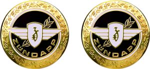 Set Zündapp Emblem Motiv 'Lorbeer' in Gold, Schwarz für den Tank