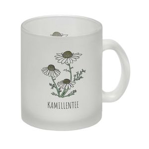 Kamillentee Teetasse mit Kamillenblüte für Teetrinker – Glas