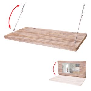 Wandtisch HWC-H48, Wandklapptisch Wandregal Tisch mit Spiegel (ggfs defekt), klappbar Massiv-Holz  120x60cm