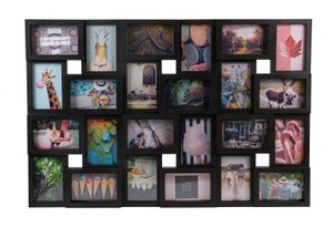 Henzo Fotorahmen - Magnolia Gallery - Collagerahmen für 24 Fotos - Fotogröße 10x15 cm - Schwarz