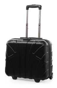 SUITLINE – Pilotentrolley Laptop-Koffer 2 Rollen Aktentrolley,  Bordcase Flugzeug Underseater Pilotenkoffer Businesstrolley Hardcase Carry-On Hand Luggage ABS,  TSA, 38 cm,Schwarz