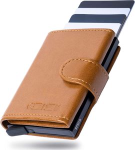Pánská peněženka Ebisu Slim - Pouzdro na karty z přírodní kůže - Peněženka na karty - Peněženka Smart Mini Lockcard - Pouzdro na kreditní kartu Ochrana RFID - Peněženka pro muže - Držák karty - Peněženka - Max 10 kreditních karet