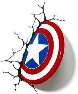Svítidlo Captain America Shield | Marvel 3D LED svítidla | Superhrdinské dekorace