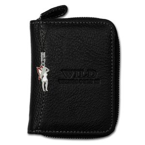 Wild Things Pouze kožená peněženka Mini Peněženka černá RFID ochrana 8x2x11cm OPJ111S