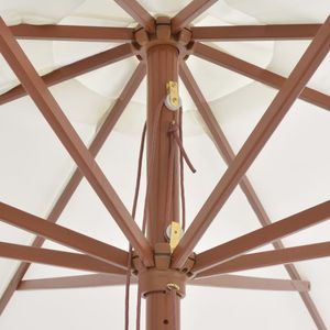 Sonnenschirm mit Holzmast 350 cm Sandweiß "hommie" 44527