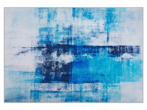Teppich Blau 140 x 200 cm Kurzflor mit mehrfarbigem Muster Abstrakt Modern