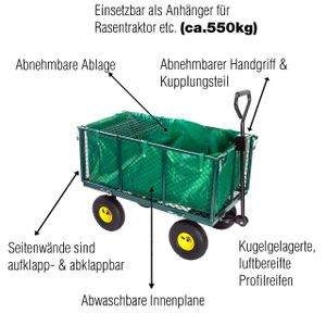 Grafner® Gartenwagen Transportwagen 550 kg GW10740