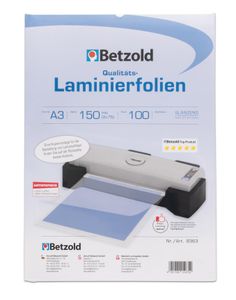 Betzold - 100x A3 Laminierfolien - Laminieren Schulbedarf Bürobedarf Laminiertaschen