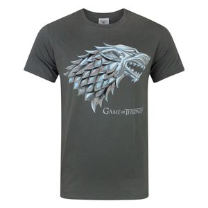 Game Of Thrones Herren Stark Direwolf T-Shirt NS5155 (S) (Anthrazit)