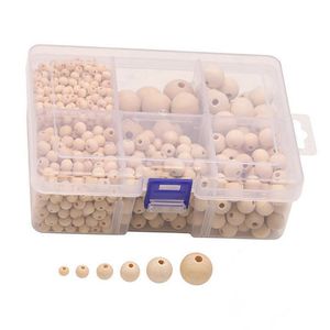 1150 pcs Holzperlen Runde Natürliche Lose Spacer Perlen Naturfarben zum Basteln und Bemalen