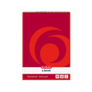 Herlitz Spiralnotizblock A5 50 Blatt kariert