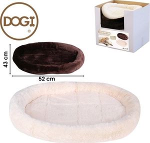 DOGI DOGI Hundekissen aus weichem Stoff - 52cm x 43cm - Oval - weicher und flauschiger Hundekorb - Farbe beige